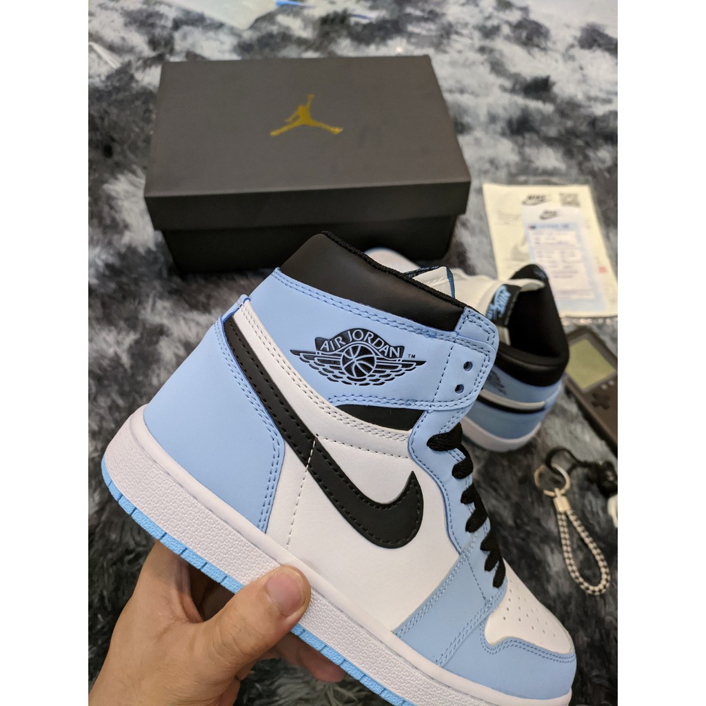 [𝐒𝐀𝐋𝐄 ĐẬ𝐌 𝟔.𝟔] Giày Jordan 1 High University Blue, Giày Thể Thao Air Jordan Xanh Móc Đen, Giày JD1 Cổ Cao Cao Cấp