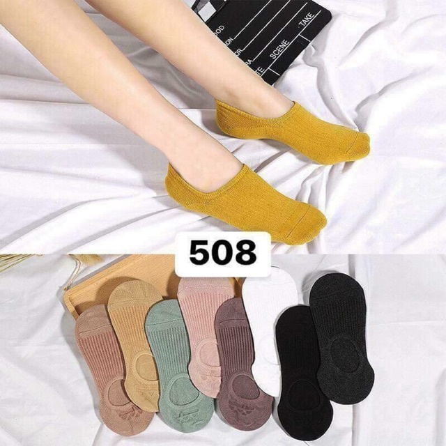 Sét 5 tất hài gân nữ trộn màu