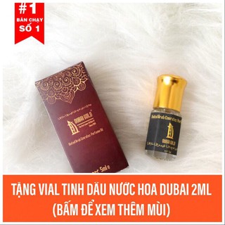 Tinh dầu nước hoa Dubai 5ml lăn tặng kèm vial 2ml tinh dầu nước hoa Dubai có hộp và mã vạch đầy đủ.