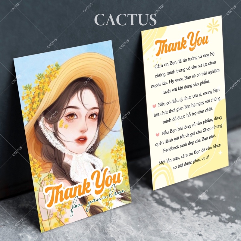 Combo 100 Card Cảm Ơn, Thiệp Cảm Ơn, Card Thank You