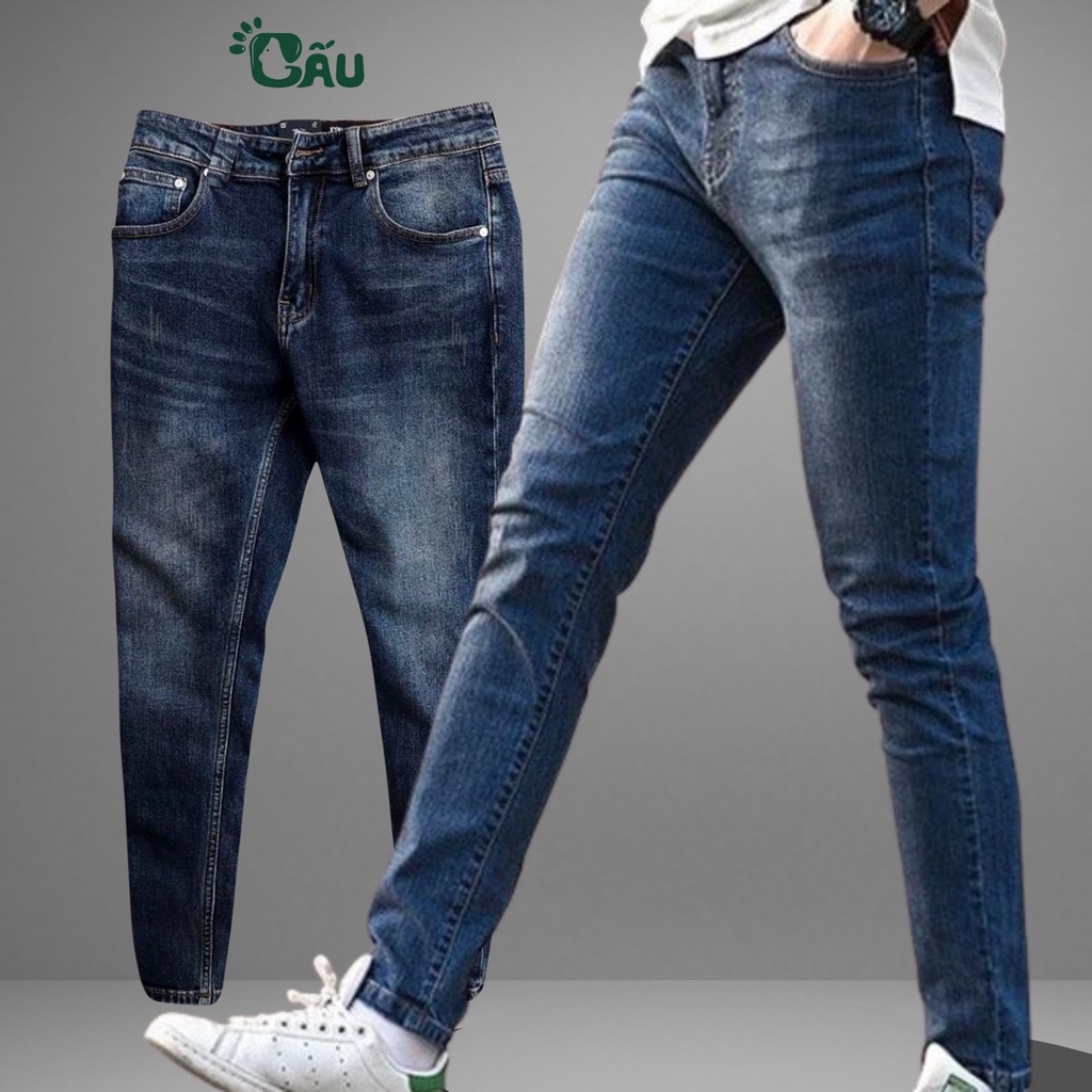 Quần jean nam rách Gấu 194 was cào kiểu vải jeans co dãn, dày dặn form slimfit - 17