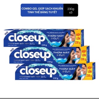 Combo 3 kem đánh răng closeup 230g tinh thể the mát sạch khuẩn