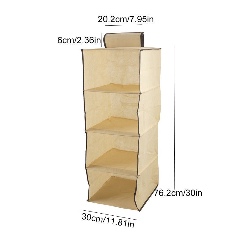 Túi vải treo đựng quần áo thiết kế 4 tầng tiện dụng