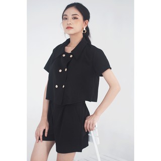 Set áo croptop kèm quần short sang chảnh