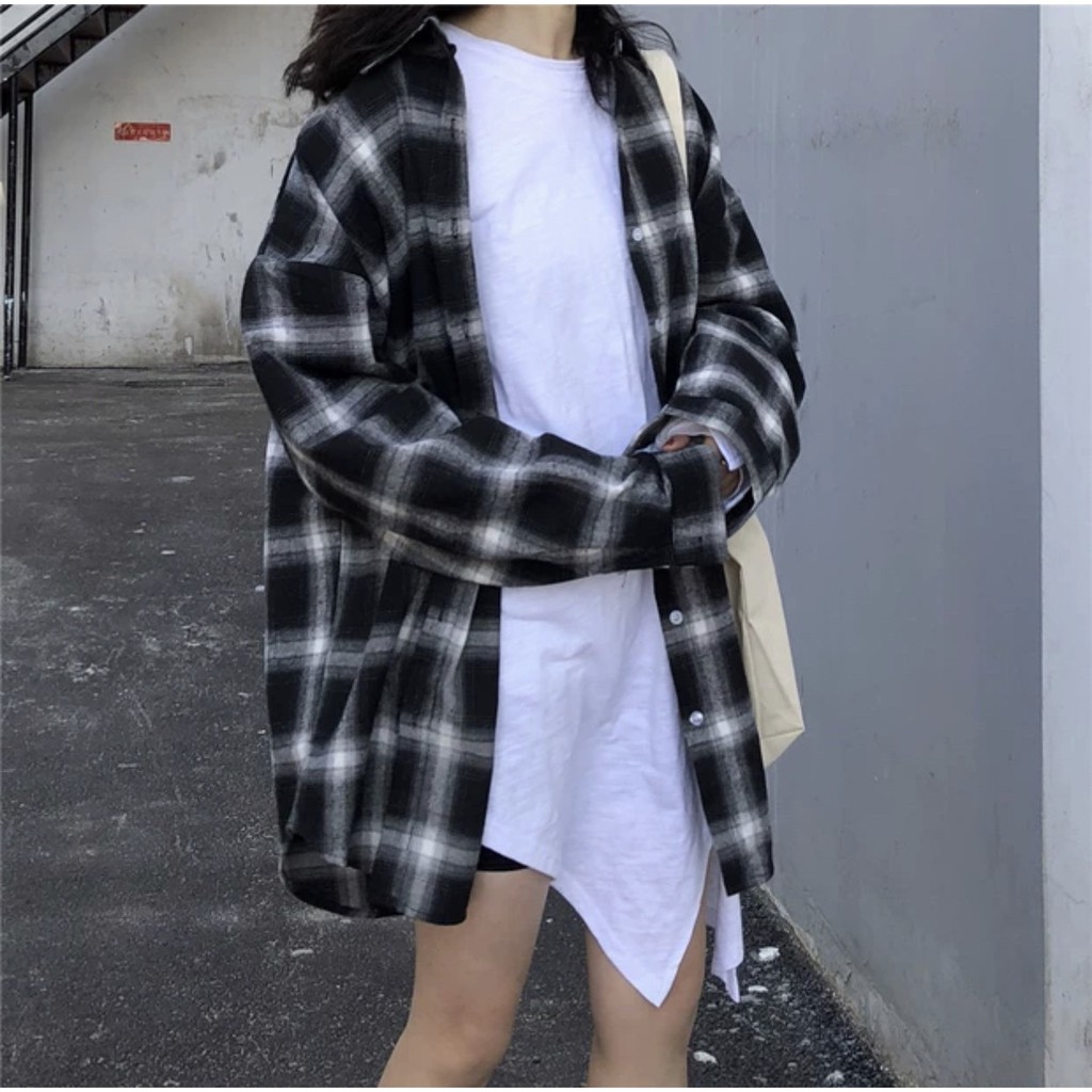 Áo sơ mi carro mẫu form rộng cá tính siêu hot hit