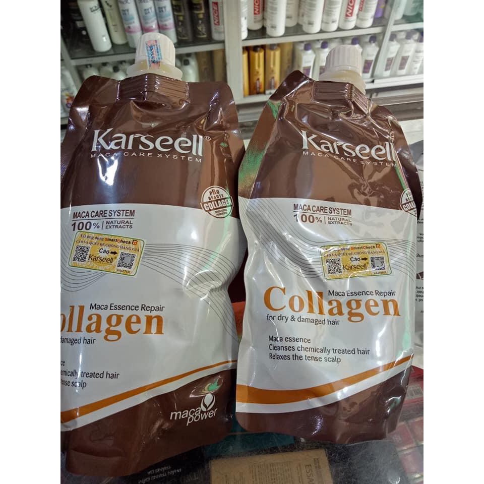 [ Karseell-Chính Hãng ] Kem Hấp Phục Hồi Tóc Collagen Karseell Maca Dạng Túi 500ML 5.0