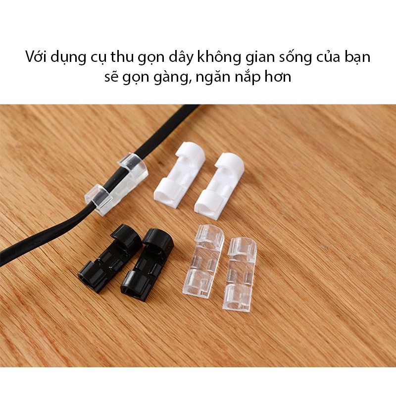 Combo 20 Nẹp Dây Điện Dán Tường Siêu Dính ,Kẹp Dây Điện Cố Định Và Giữ Dây Điện