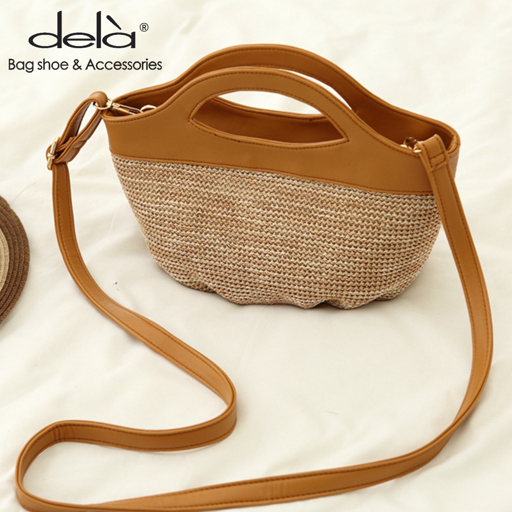 Dela Túi Cói Đeo Chéo Hình Vỏ Sò Thời Trang Đi Biển 2022