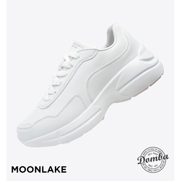 Giày Domba Moonlake Màu Trắng (White) H-9214 Nam Nữ [Chính Hãng]