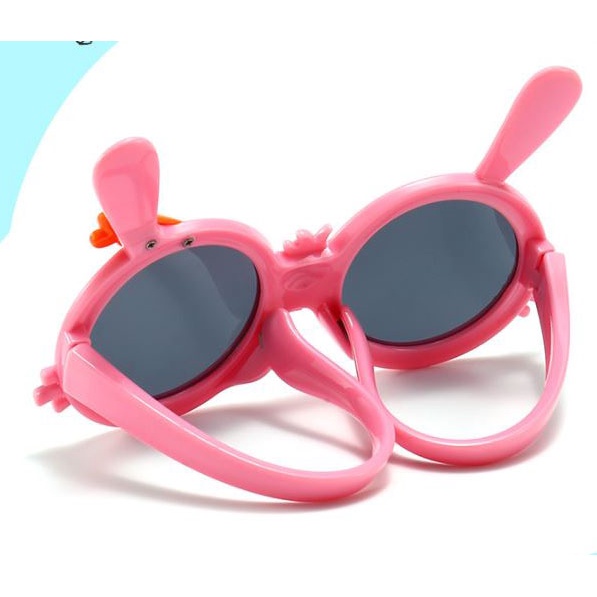 Mắt kính mát gọng dẻo thỏ hồng chống tia UV cho bé gái
