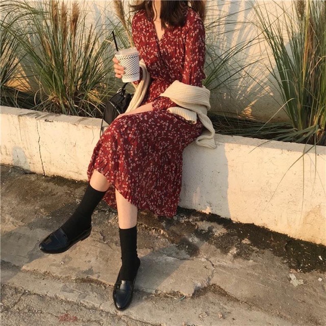 Váy hoa nhí eo chun