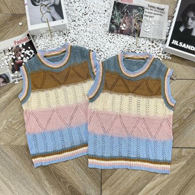 Áo Sát Nách Nữ Xanh Hồng - Phối Chất Montoghi