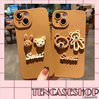 [ CÓ IP 14 ] ỐP LƯNG IPHONE SILICON VIỀN VUÔNG BẢO VỆ CAMERA CHỐNG BẨN HOẠ TIẾT GẤU NỔI SWEET dành cho iphone