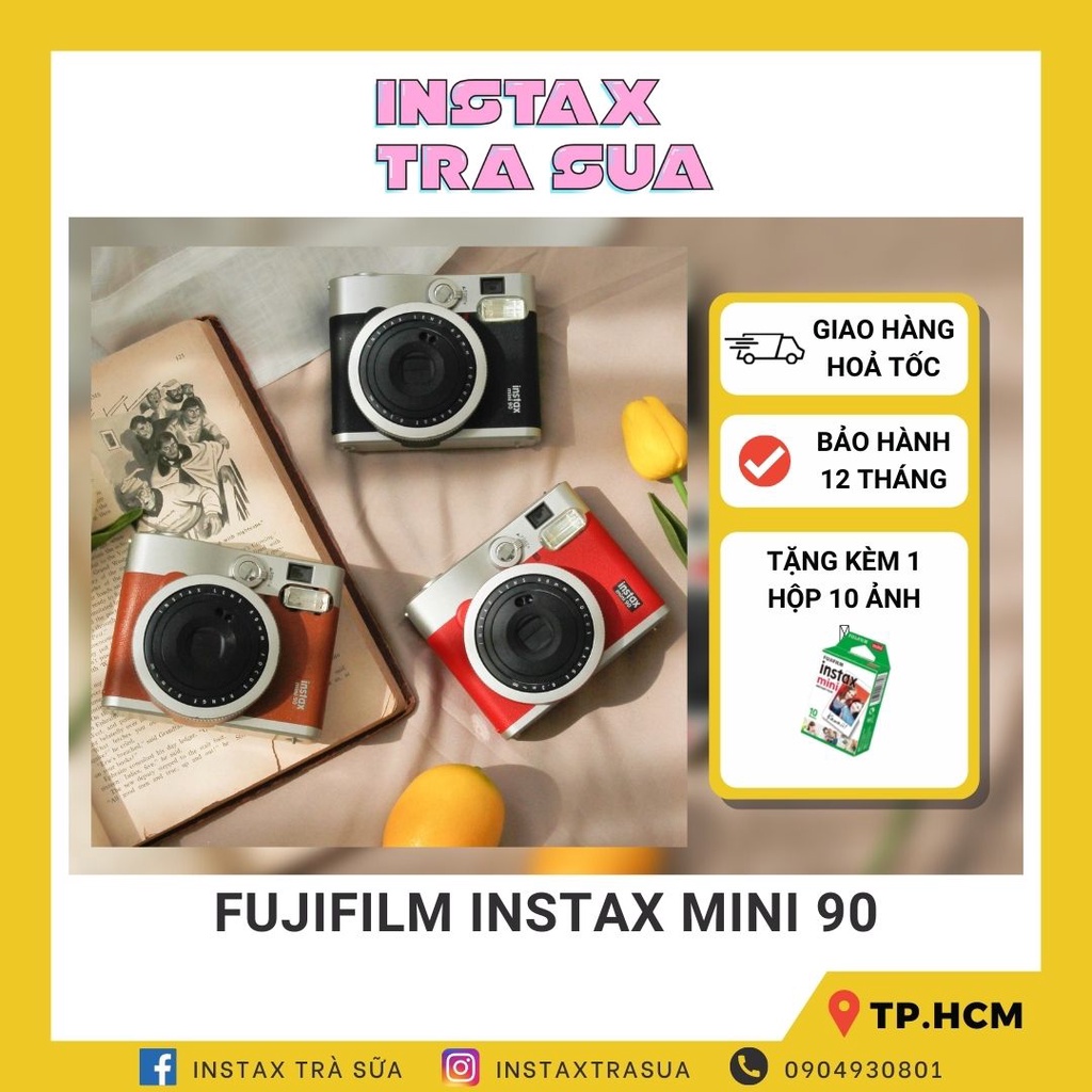 Instax Mini 90 - Máy ảnh lấy ngay Fujifilm Chính hãng - Tặng kèm 10 film