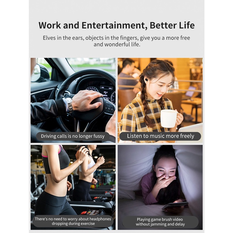 Tai Nghe Bluetooth 5.0 Không Dây A6S TWS Có Mic Cho Xiaomi Samsung Huawei OnePlus C78Z