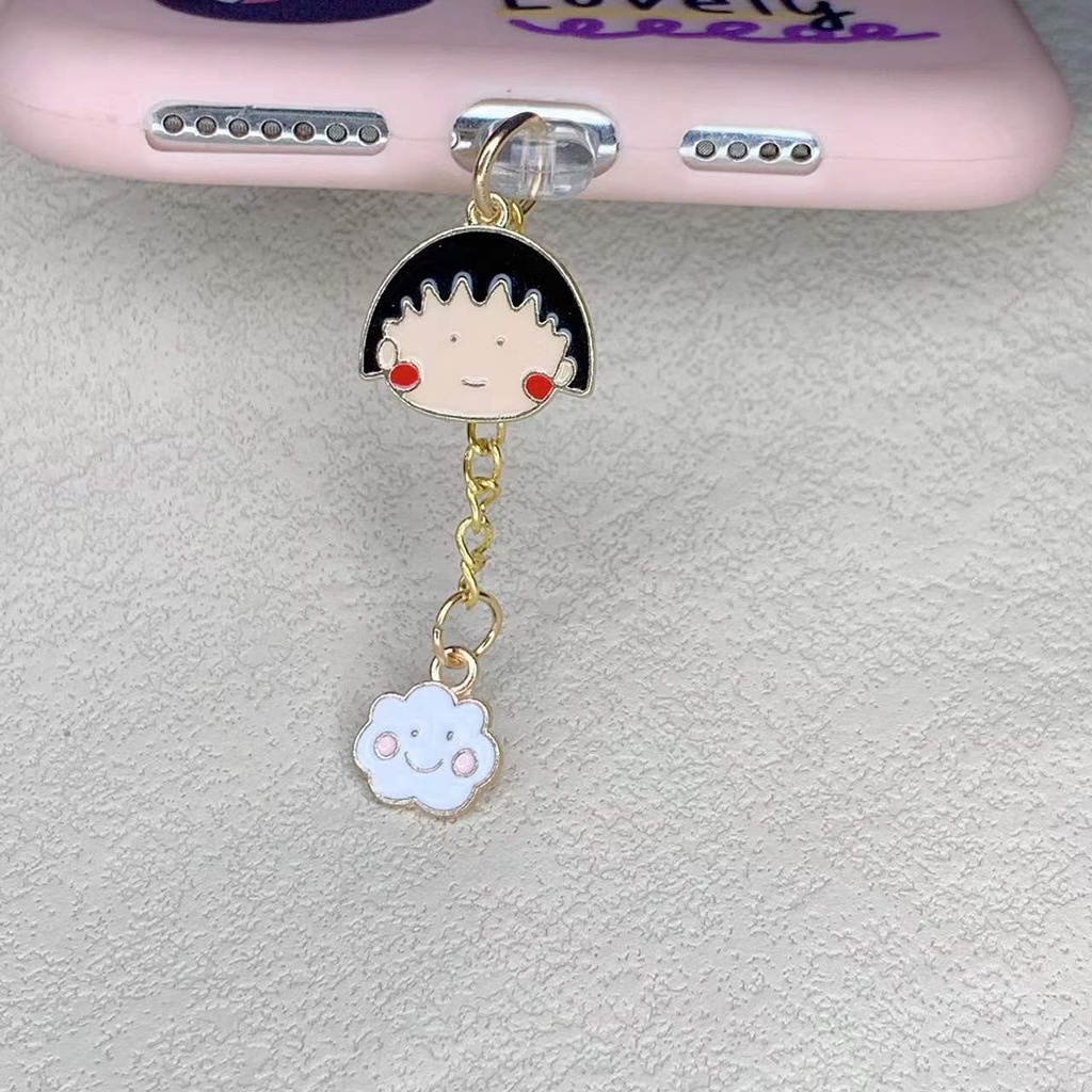 Nút Bịt Chống Bụi Cho Cổng Sạc Điện Thoại Di Động Hình Mặt Cười Maruko