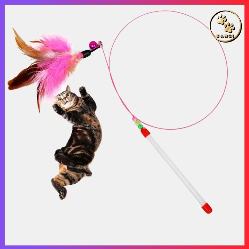 Cần câu Mèo lông vũ - Đồ chơi thư giãn, gắn kết tình yêu với thú cưng của bạn