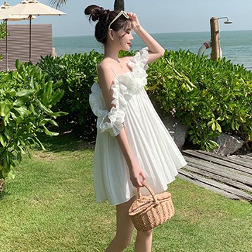 Đầm nữ hai dây dáng xòe xếp ly Emilyshop