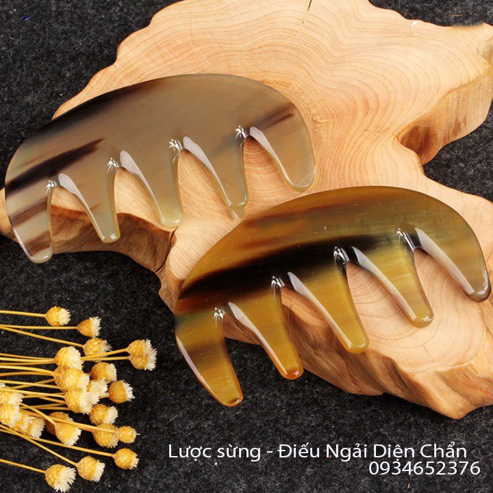 Lược Sừng chải thông kinh lạc 5 răng, chuyên làm body, massage Diện Chẩn Thân Tâm
