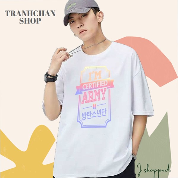 Áo Thun Form Rộng Army Kpop Korea TRANHCHAN Giá Xưởng KOR20211042