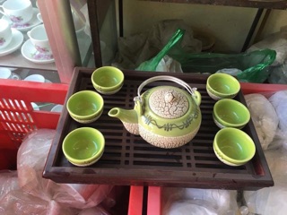 Bộ ấm chén men rạn Bát Tràng