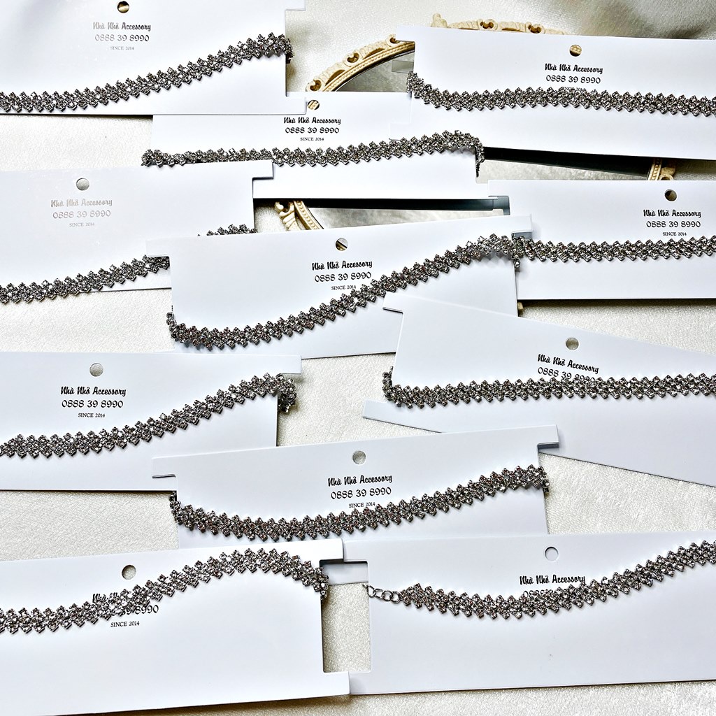 Fency Vòng Cổ Choker Đá Họa tiết Hàng Rào NHÀ NHỎ 1463