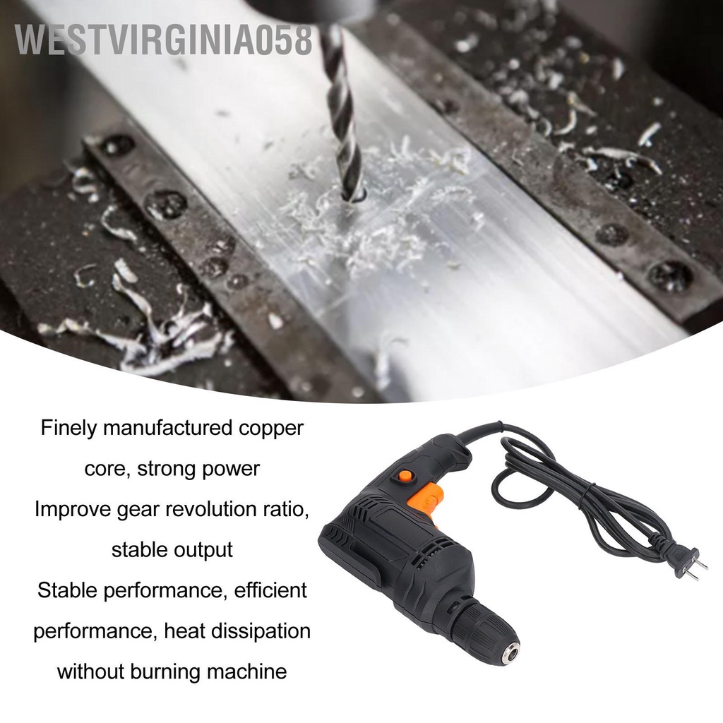 Westvirginia058 Máy khoan có dây Mini đa chức năng cầm tay công suất cao thể thay đổi tốc độ ABS Cắm điện 220V