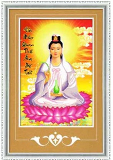 Tranh gắn đá phật bà quan âm 003