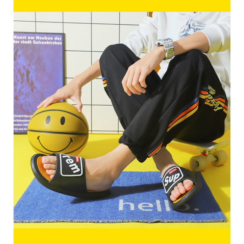 Dép mang trong nhà nam nữ Suprem thời trang ulzzang Hàn Quốc đi cực êm mềm chân chống trơn trượt tốt TH-90