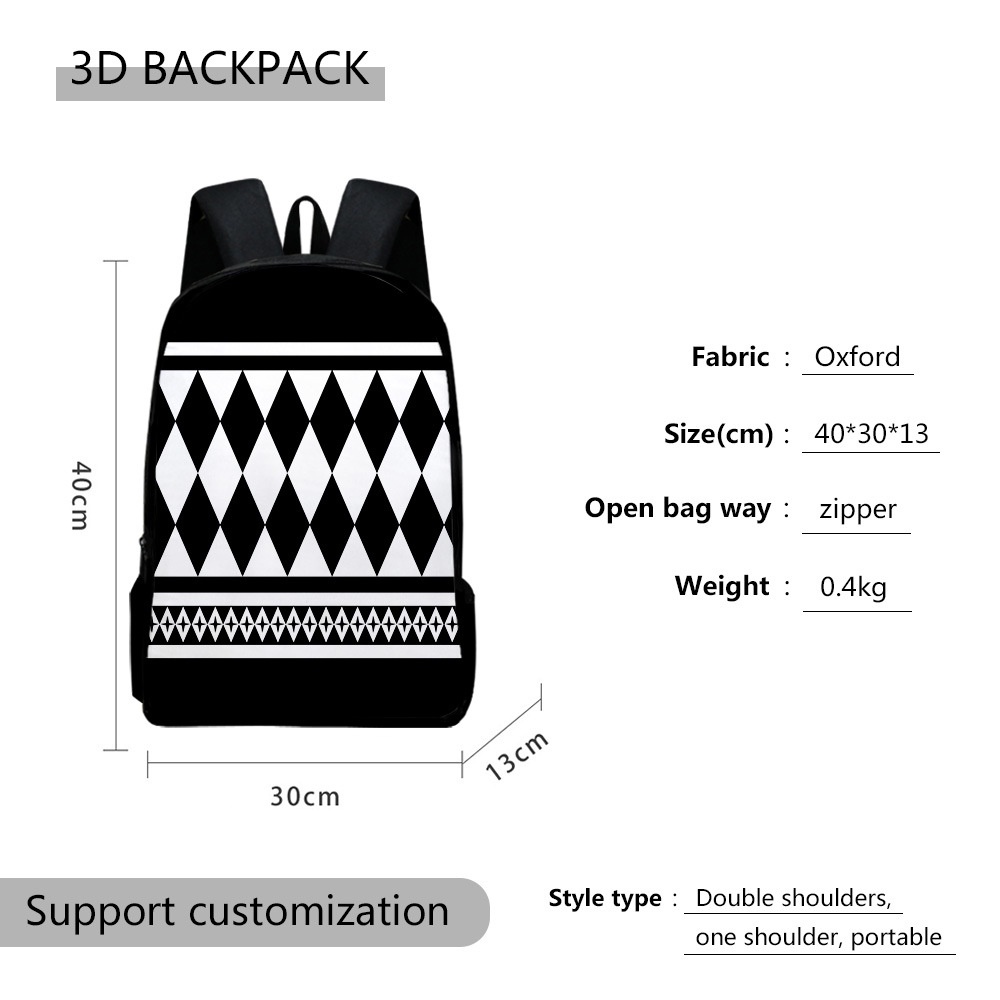 Ba Lô Học Sinh Ingle Bằng Polyester Sức Chứa Lớn Đầy Đủ Màu Sắc