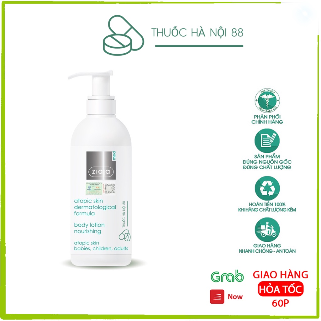 Nhũ Tương Mượt Da Toàn Thân 1% Urê - Ziaja Med Atopic Skin Dermatological Formula Body Lotion Nourishing