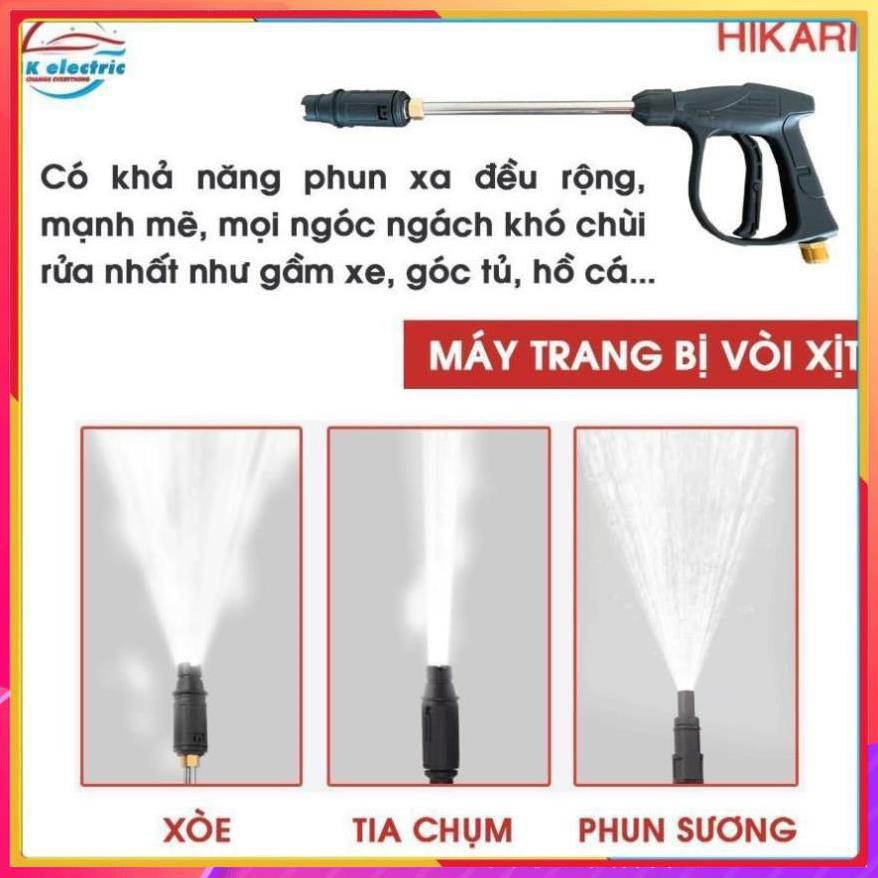 Máy rửa xe mini, Máy xịt rửa cao áp HIKARI HK-H3 - Có áp chống giật + Chống cháy [BH 24 Tháng]