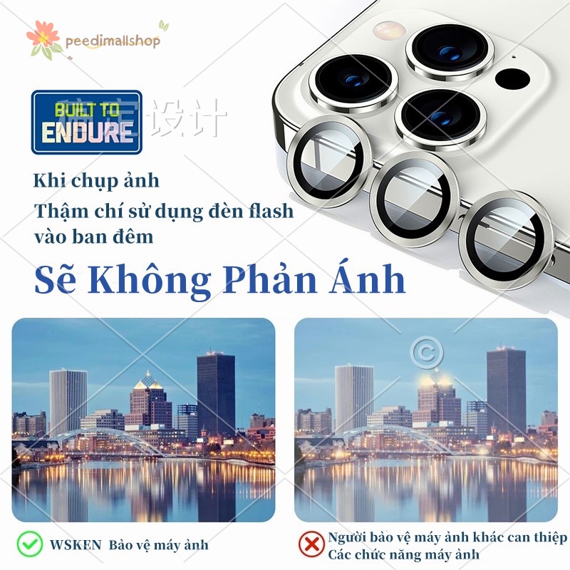 Bộ Vòng Bảo Vệ Camera Ip Titan Kim Loại Cao Cấp 9h Chống Trày Xước Cho Ip 13/13Mini/13pro/13pro Max Phim bảo vệ ống kính