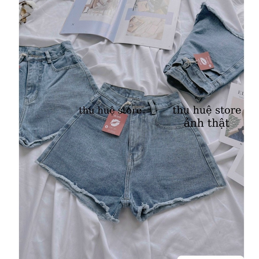 Quần Short Jean Nữ Cạp Cao Nhiều Mẫu Kèm Ảnh Thật