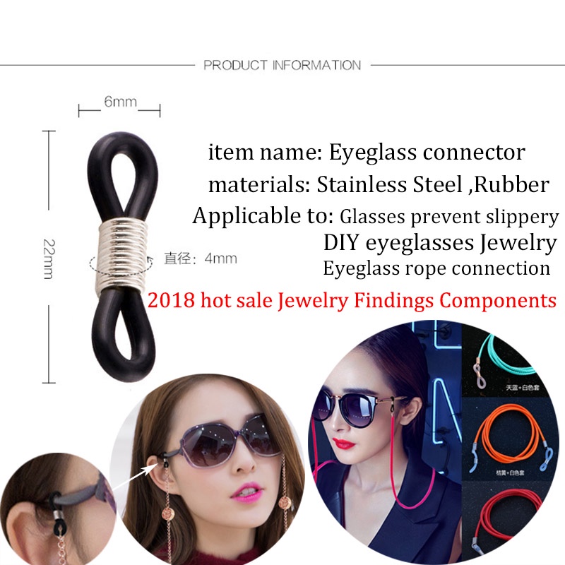 St.kunkka 50 cái / túi Kính màu dây buộc đầu nối vật liệu cao su để làm đồ trang sức DIY