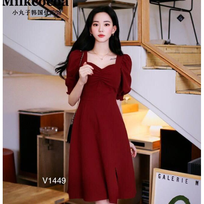 [Nhập WAMAR931 giảm ngay 15k]Đầm đỏ tay bồng sang trọng V1449_Zin Boutique [Kèm ảnh thật] | BigBuy360 - bigbuy360.vn