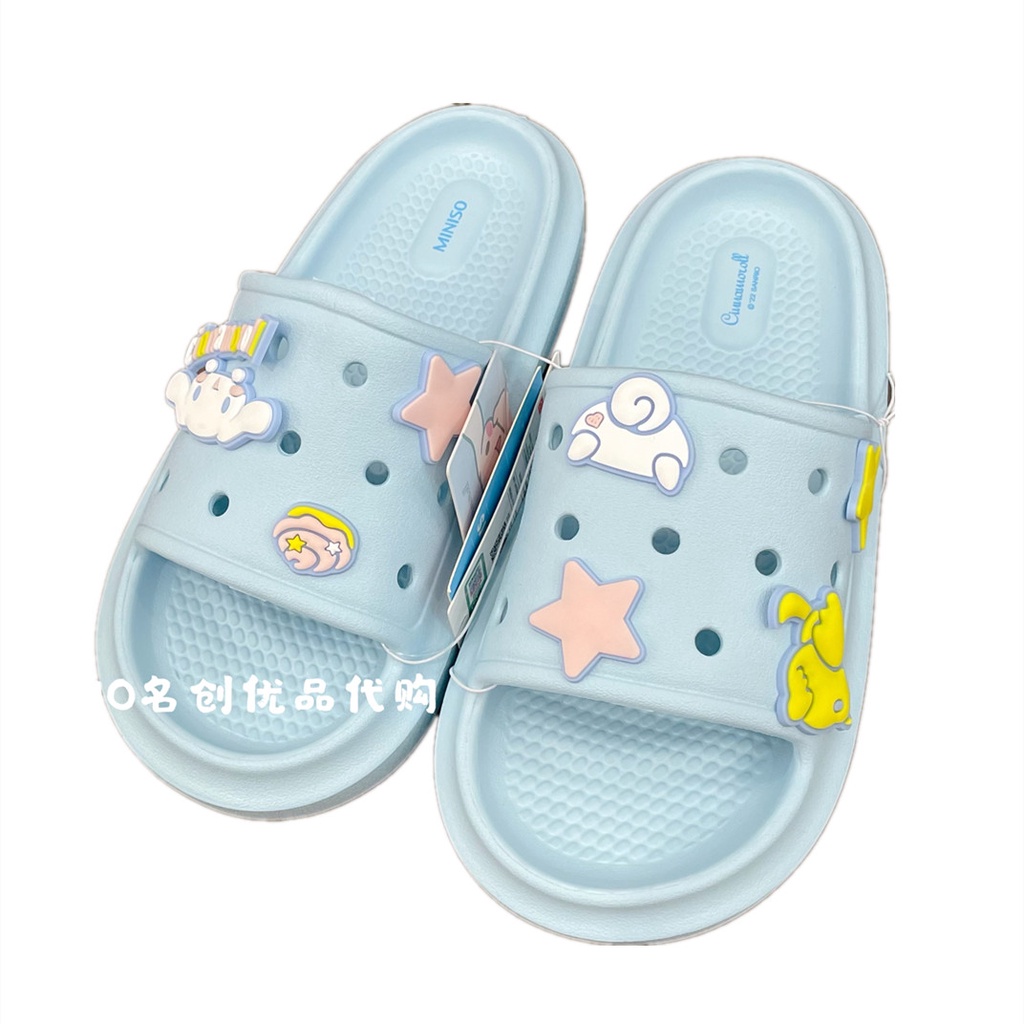Miniso Dép miniso sanrio Cinnamoroll Đục Lỗ Thoáng Khí Chống Trượt Hình melody kuromi