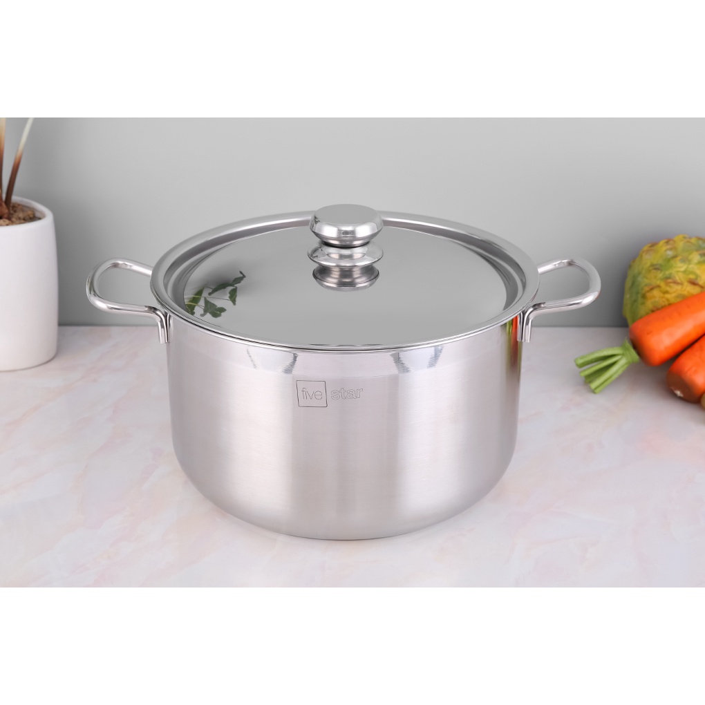 Nồi inox 3 đáy sandwich inox 430 cao cấp Fivestar Standard bếp từ nắp inox  (16cm/18cm/20cm/24cm/26cm/28cm/30cm )