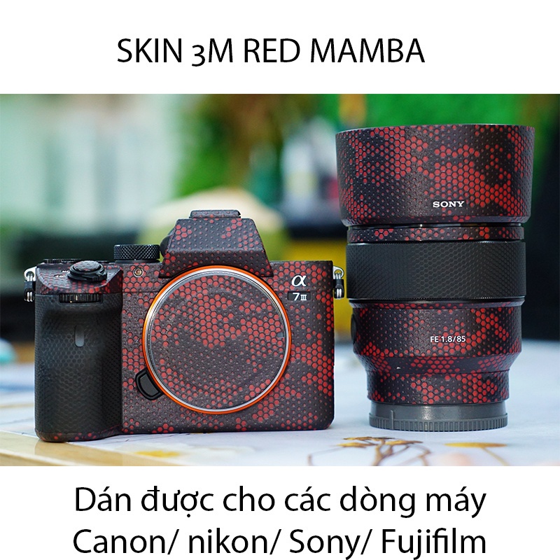 Miếng Dán Máy Ảnh Skin 3M - Red Mamba - Cho máy ảnh Sony Alpha và Ống kính LUXSKEEN
