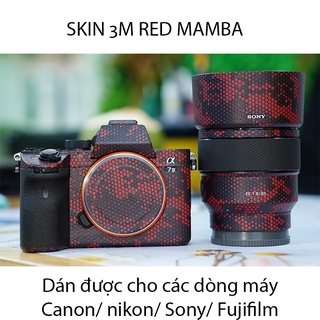 Miếng dán máy ảnh skin 3m - red mamba - cho máy ảnh sony alpha và ống kính luxskeen