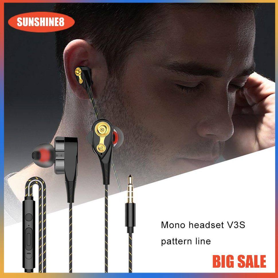 【SUN】Dynamic Drivers HD Super Subwoofer HiFi Headset Wired Heavy Bass Earphone