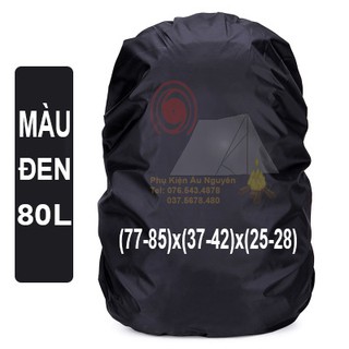Túi trùm balo 70-80 lít chống mưa cực tốt (Đen)