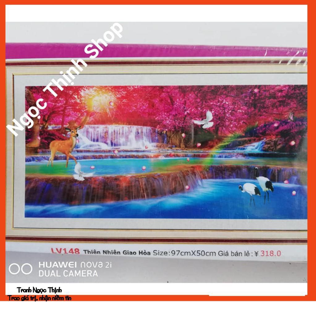 Rẻ vô địch-Tranh đính đá cao cấp Thiên Nhiên Giao Hòa LV148- KT: 97Cmx50Cm