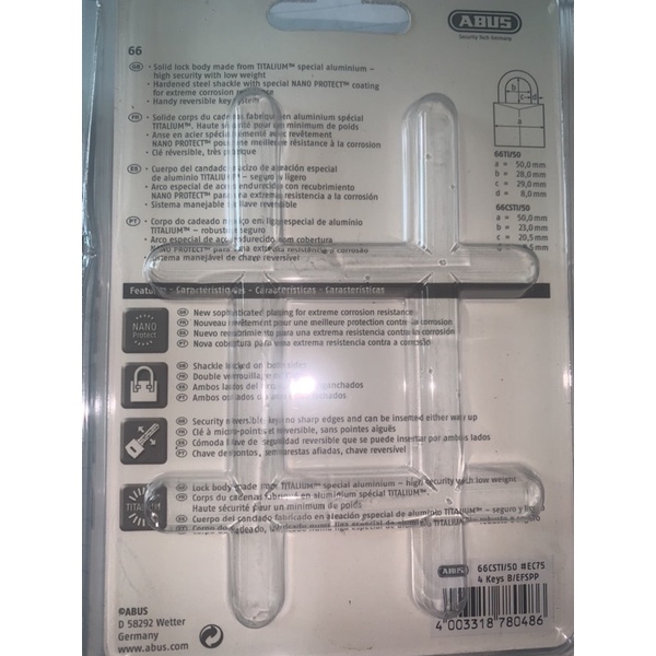 Khoá cửa ABUS Titalium66 chống cắt