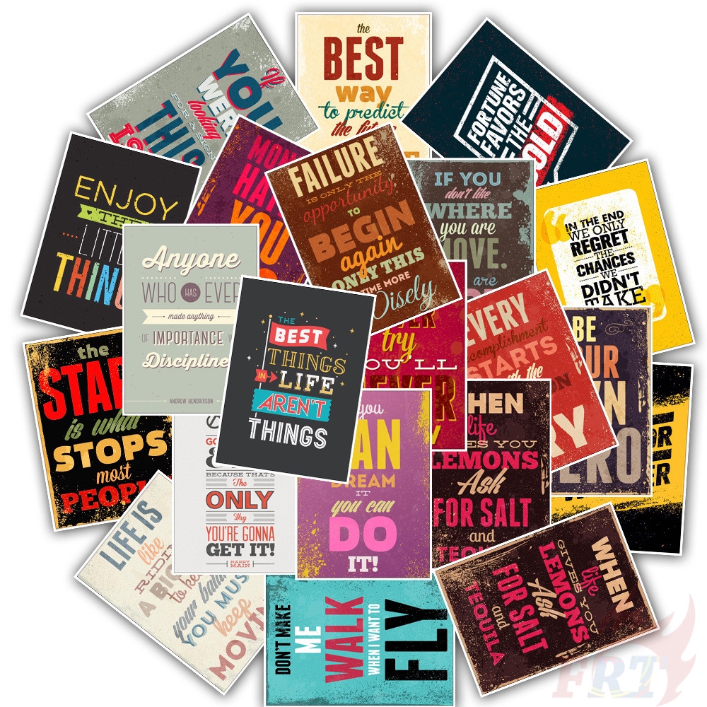 ❉ Retro Healing English Words Mini Poster Stickers ❉ 25Pcs/Set Fashion DIY Decals Doodle Stickers