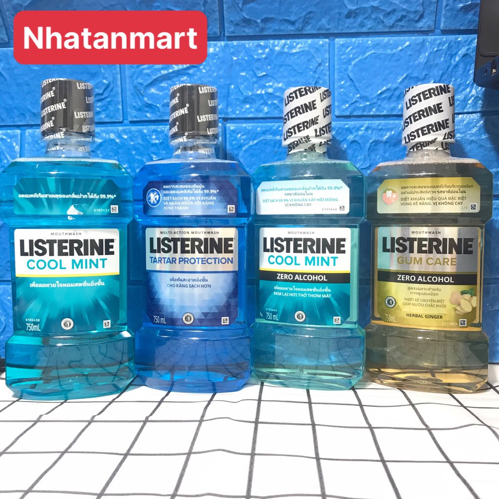 Nước súc miệng giữ hơi thở thơm mát Listerine 750ml