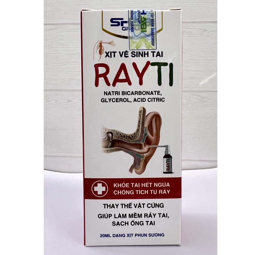 Xịt vệ sinh tai cho bé Rayti lọ 20ml giúp làm mềm và sạch ống tai ráy tai.suckhoechomoinha