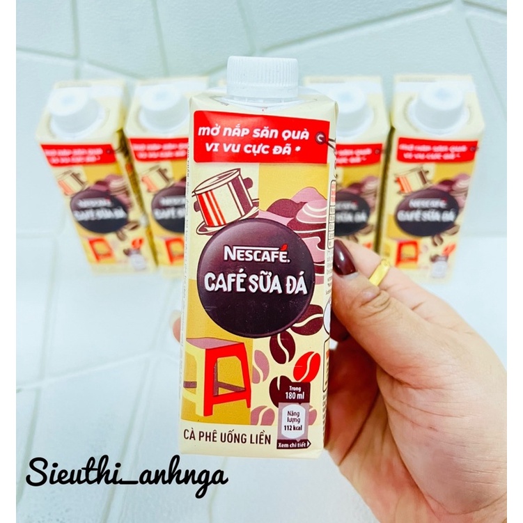 Cà Phê Sữa Đá Nescafe X2 Hộp Giấy Pha Sẵn 180ml