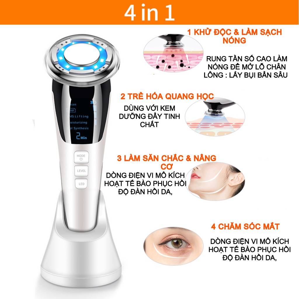 Máy massage điện di tinh chất 🎁KÈM QUÀ🎁 Đẩy sâu tinh chất,trị liệu ánh sáng sinh học [ILF-9001][Bảo hành 6 tháng]