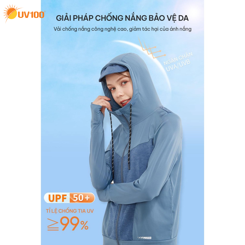 [Chính hãng] Áo khoác chống nắng, chống tia UV nữ UPF50+ hút ẩm nhanh khô UV100 AA22045